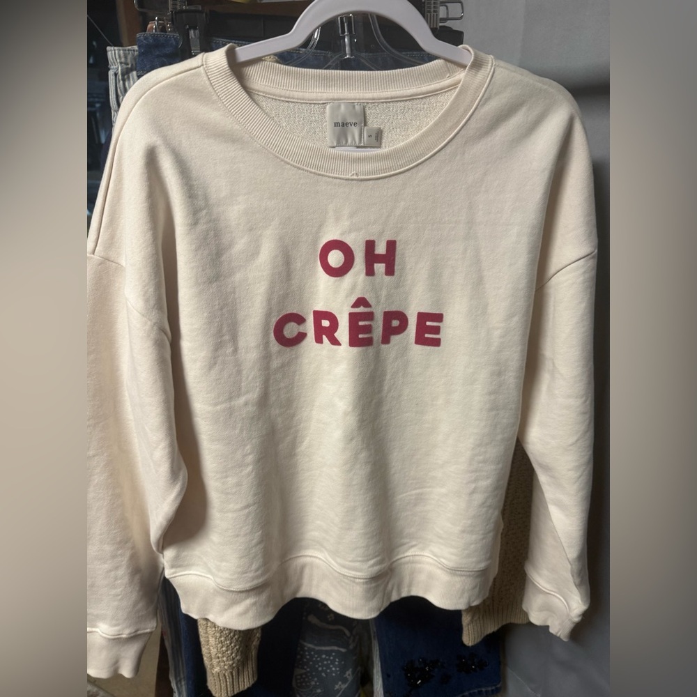 Anthropologie Maeve x Jordan Nickson Oh Crepe Crewneck Sweatshirt - Picture 6 of 8
